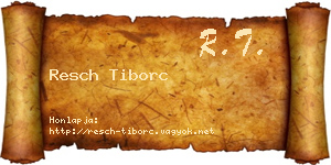 Resch Tiborc névjegykártya